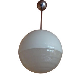 Bauhaus Pendant Lamp in Glass and Aluminum Rod, 1920s For Sale
