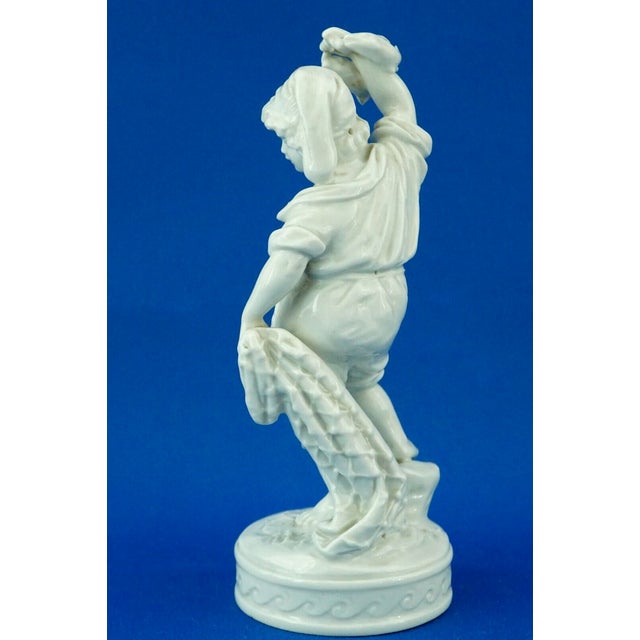 Ceramic Antique young fisherman figurine in white porcelain from Ginori Doccia, early 19th For Sale - Image 7 of 18