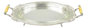 Antique Crown Silver Victorian Silver Plated Large Footed Serving Dish Platter
