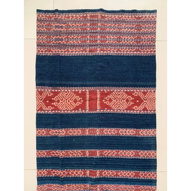 Folk Art Ikat Textile From Timor With Naturally Coloured Dye & Tribal Motifs, Indonesia For Sale - Image 3 of 6