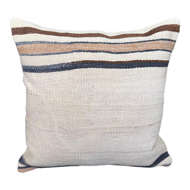 Turkish Hemp Pillow Cushion Natural Beige Brown Cushion Cover 20"x20" For Sale