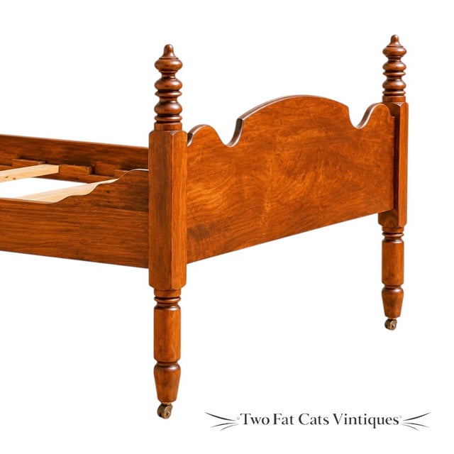 Antique Chippendale Style | Solid Cherry | Three-Quarter (3/4) Bed | Circa Mid-1800s For Sale - Image 4 of 6