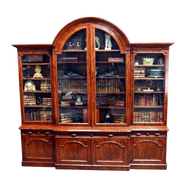 Victorian Breakfront Bookcase Gillows Library a Blain Liverpool, 1880 For Sale - Image 12 of 12
