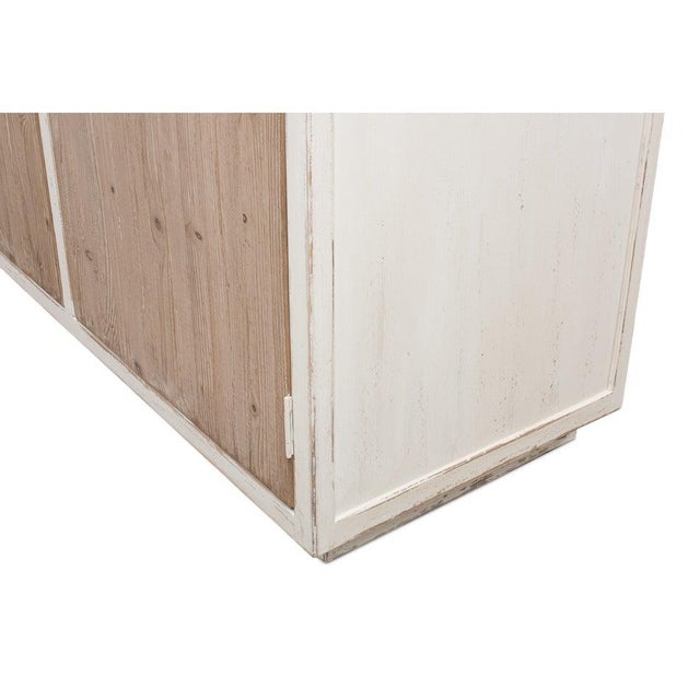 Wood Farmhouse Pine Bookcase with Glass Doors and Weathered Wood Base For Sale - Image 7 of 10