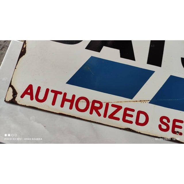 Vintage Datsun Sign No Porcelain Car Service Dealership Automobile Gas Pump Sign For Sale - Image 15 of 15