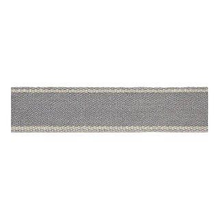 Sample - Schumacher Rene Linen Tape in Zinc For Sale