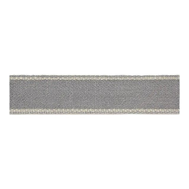 Sample - Schumacher Rene Linen Tape in Zinc For Sale