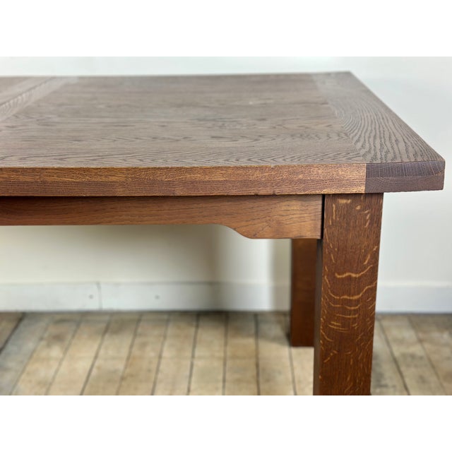 Brutalist Brutalist Oak Table with 2 Extension Leaves, 1990s For Sale - Image 3 of 13