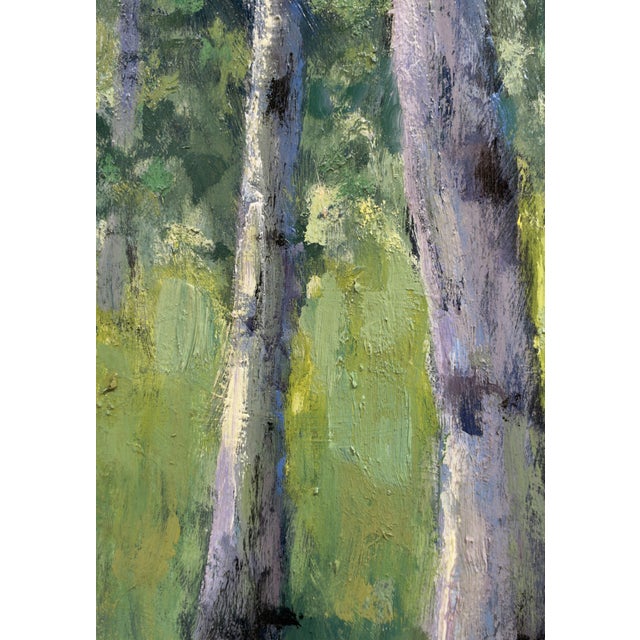Greens of Summer (The Assembly) by Seth Winegar | Oil on Panel Aspen Grove For Sale - Image 4 of 11