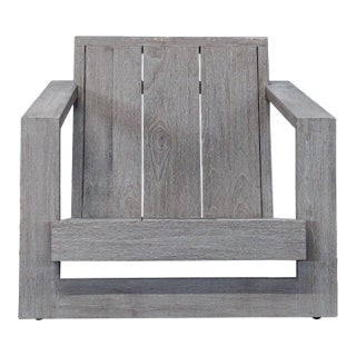 Restoration Hardware Weathered Teak Modern Outdoor Chair For Sale