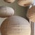 Very Large Round Pinkish Rattan and Natural Linen Pendant Light For Sale - Image 18 of 18