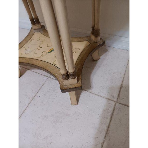 French 1980s Decorative French Style Accent Table Featuring Hand Painted Details One Drawer For Sale - Image 3 of 8