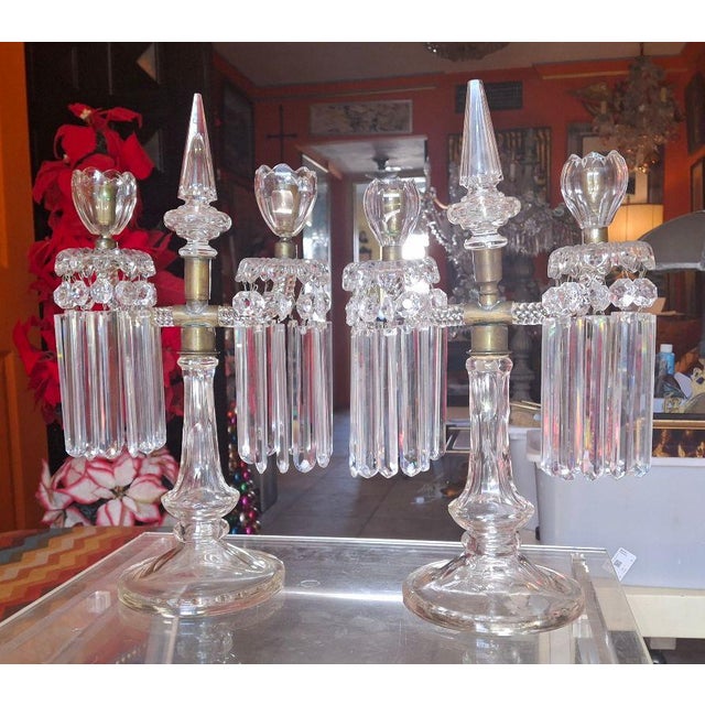 19thc French Regency Cut Glass & Crystal Candelabra Attrib. St Louis a - Pair For Sale - Image 14 of 18