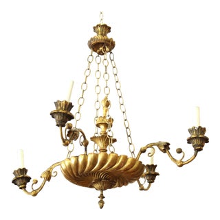Continental Neoclassical Style Giltwood Chandelier For Sale
