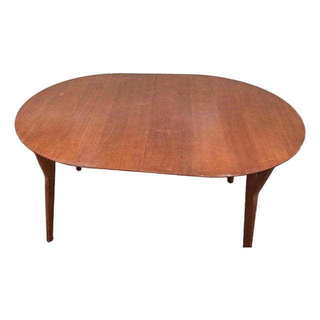 Vintage Mid-Century Modern Teak Dining Table - Expandable Butterfly Leaf For Sale