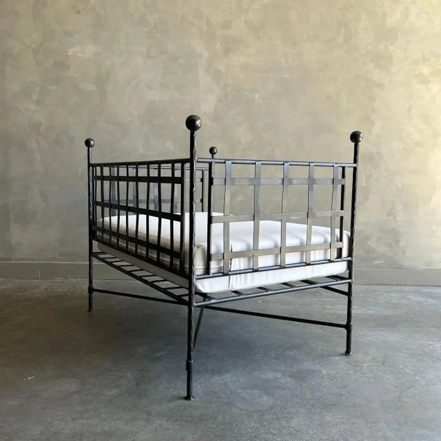 Custom Made Black French Style Outdoor Garden Lounge Chair For Sale - Image 9 of 9