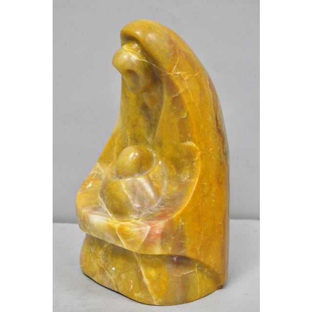 Vintage Seymour Shuren Modern Carved Alabaster Mother & Child Figure Sculpture For Sale - Image 14 of 17