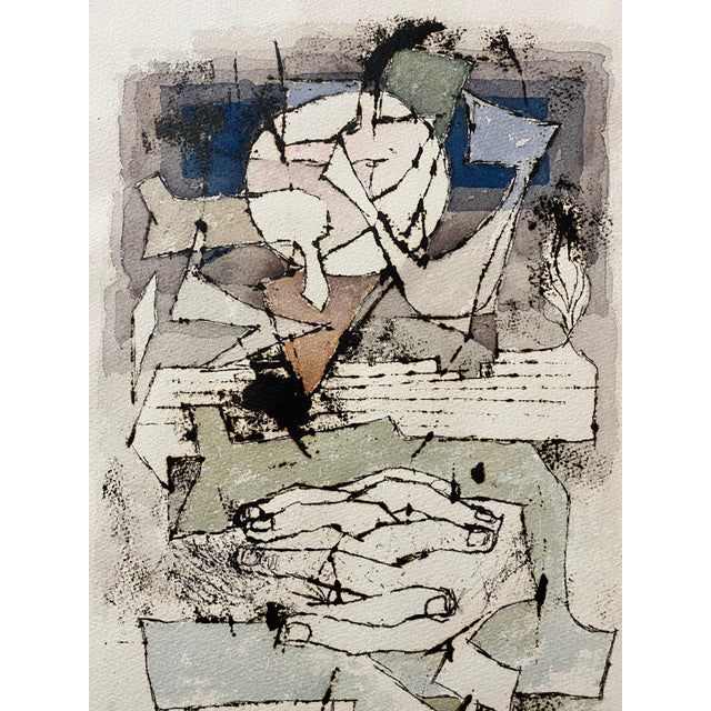 Modern Moses Bagel Bahelfer, Polish French Judaica Watercolor Gouache Painting Original Bauhaus Yiddish Art For Sale - Image 3 of 6