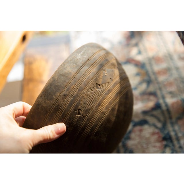 Vintage African Wooden Bowl For Sale - Image 4 of 7