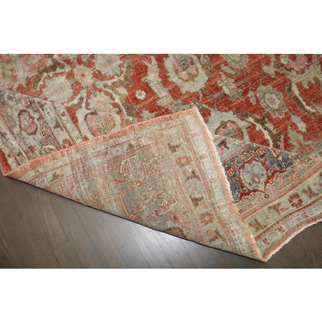 Antique Zabihi Collection Persian Soft Red Bidjar Rug - 9'6" x 12' For Sale - Image 4 of 12