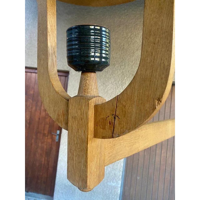 Corner Bench and Incorporated Floor Lamp attributed to Guillerme Et Chambron For Sale - Image 5 of 13