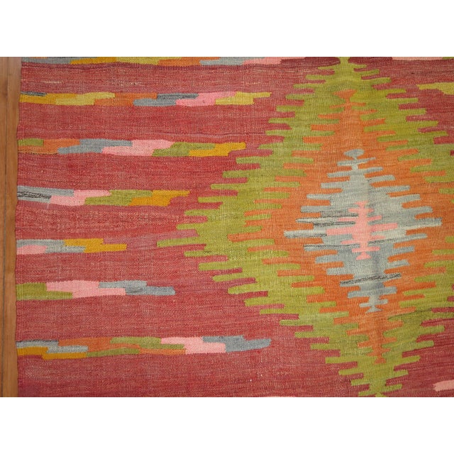 Early 21st Century Turkish Kilim Area Size Flat Weave Rug - 5'7" x 7'10" For Sale - Image 4 of 5
