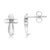 Early 21st Century .925 Sterling Silver Prong Set Diamond Accent Floral Cross Stud Earring, A Pair For Sale - Image 5 of 6