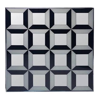 Verner Panton Black and White Optical Mirror For Sale