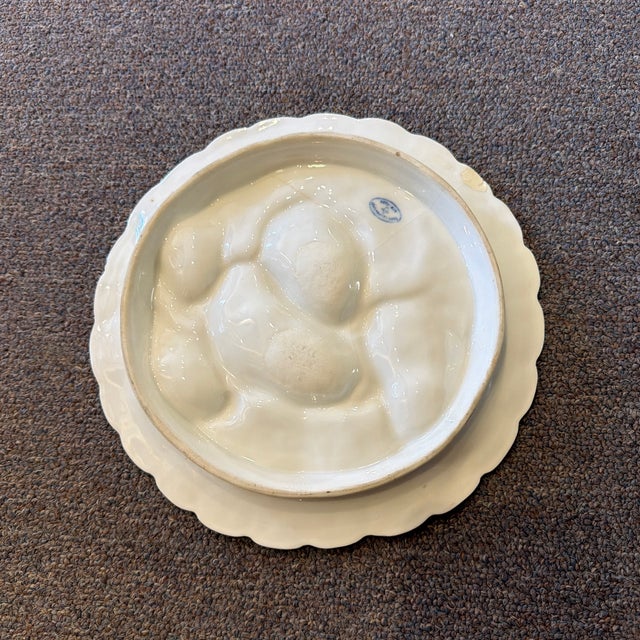 Late 20th Century Gold Net Turkey Oyster Plate For Sale - Image 4 of 12