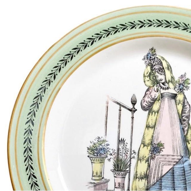 Mottahedeh Vintage Mottahedeh Italian Creil French Regency Fashion Plates - Set of 6 For Sale - Image 4 of 6