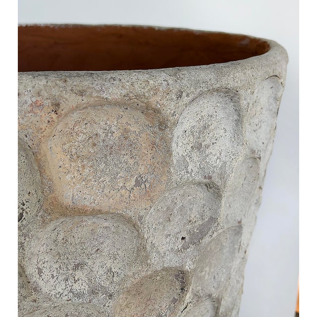 2020s Balinese "Kojong Antique" Large White Terracotta Planter For Sale - Image 5 of 8