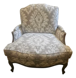 Ethan Allen Versailles Bergere Lounge Chair Living Room Armchair Damask Print