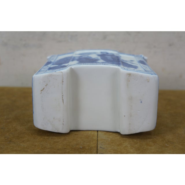 Chinese Chinoiserie Blue & White Porcelain Dragon Ginger Jar Mantel Vase Urn 11" For Sale - Image 14 of 14