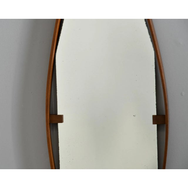 Italian Mid Century Long Walnut Inset Frame Mirror For Sale In Detroit - Image 6 of 11