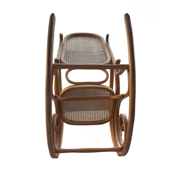 Tan Vintage Rocking Chair Country Style Bentwood Thonet For Sale - Image 8 of 13