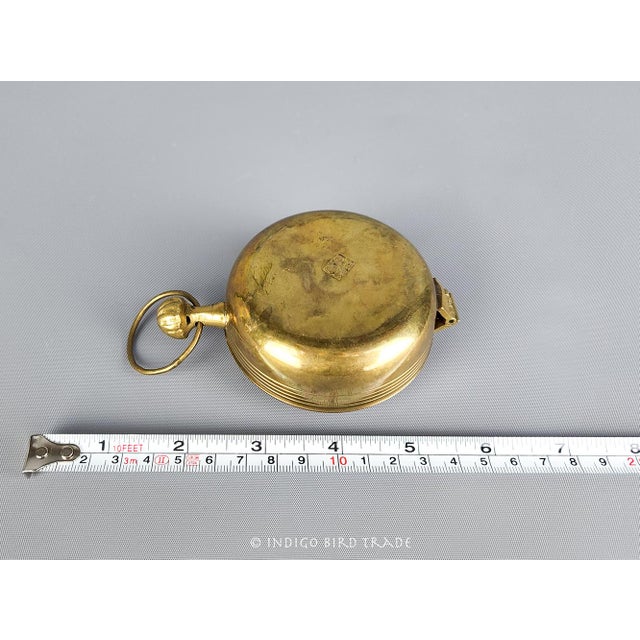 Mid 20th Century Vintage Brass Enameled Trinket Box With Folk Art Style Birds and Flowers For Sale - Image 5 of 5