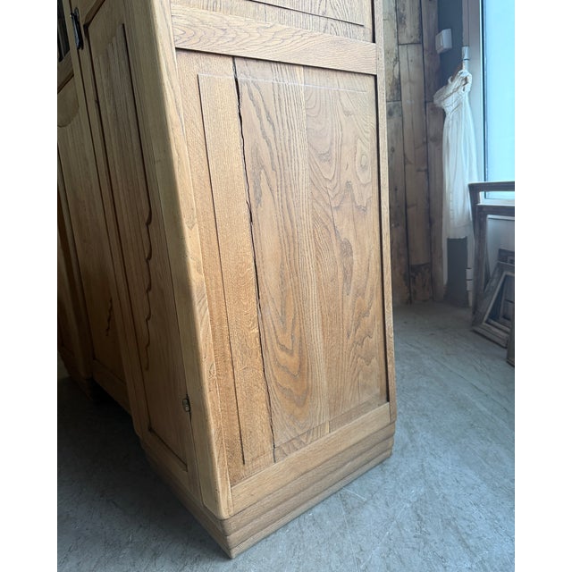 Large Art Deco Asymmetrical Oak Wardrobe, 1920s For Sale - Image 16 of 18