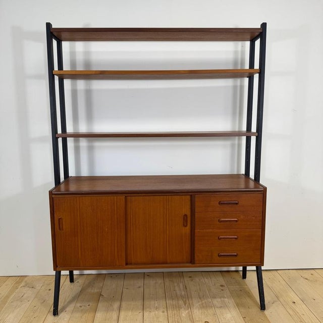 Vintage Danish Teak Bookcase, 1960 For Sale - Image 10 of 12