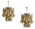 Small Eclectic Amber Colored Murano Chandeliers in Flamingo Style, Set of 2 For Sale