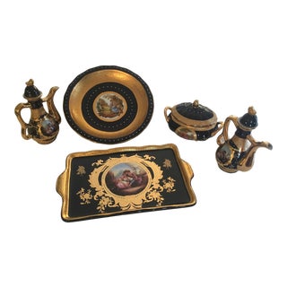 Antique Persian Coffee Set- 8 Pieces For Sale