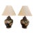 Vintage Japanese Famille Noire Black Porcelain Table Lamps - Hand Painted - a Pair For Sale