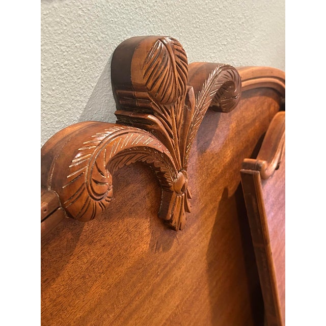 1940’s French Provincial Louis XV Style Walnut Twin Headboards With Carved Crest - A Pair For Sale In New Orleans - Image 6 of 12