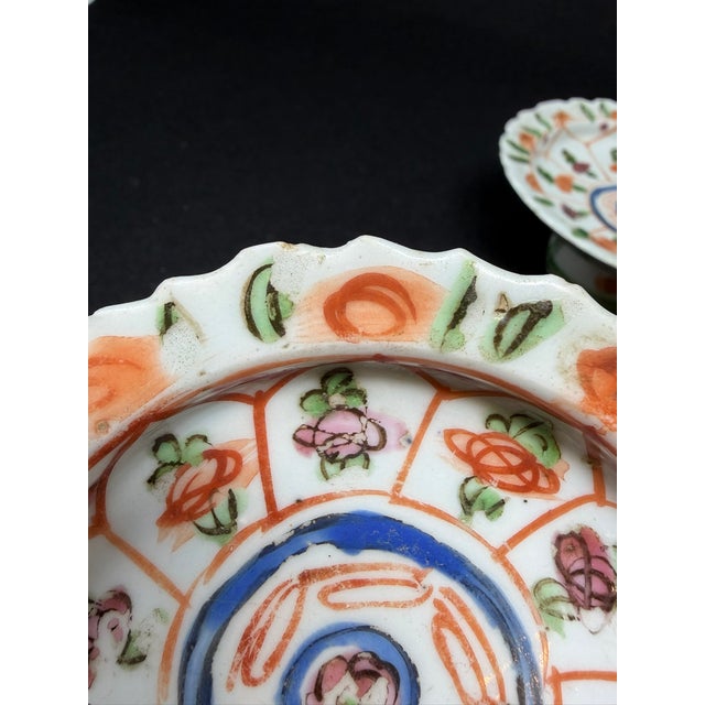 Ceramic Set of Three Chinese Porcelain Tazza's For Sale - Image 7 of 8