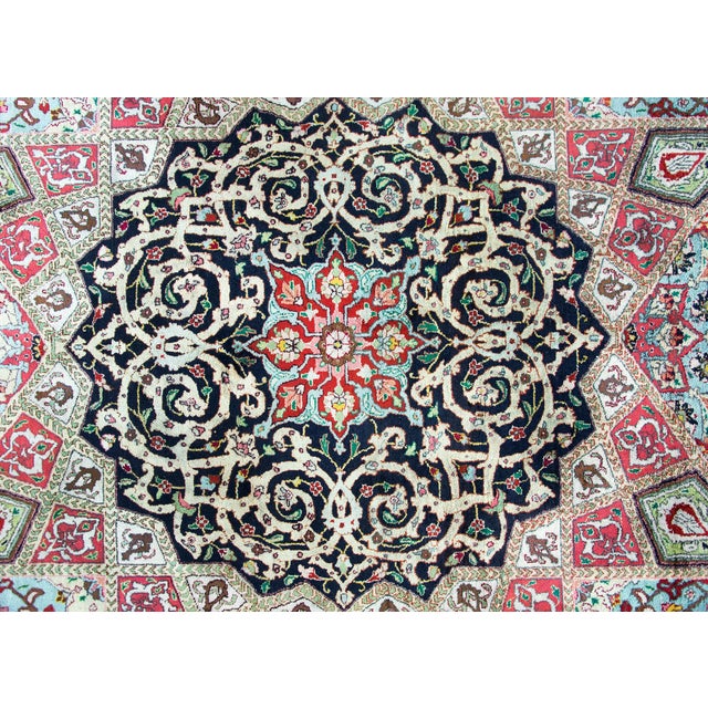 Vintage Persian Qum Rug For Sale - Image 10 of 15