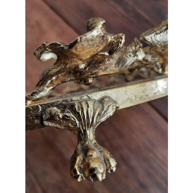 Art Nouveau Hollywood Regency FLoral Ladies Mirror Gold For Sale - Image 3 of 7