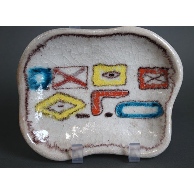 Vintage Italian Decorative Ceramic Dish by Guido Gambone, 1950s For Sale - Image 9 of 17