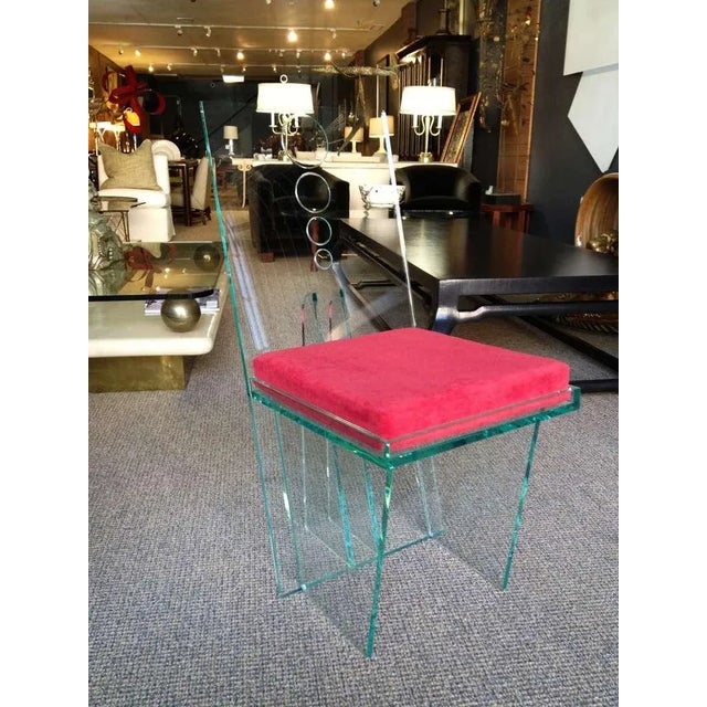 Set of eight "Wisteria" Lucite chairs designed by Charles Hollis Jones designed in 1968. The chairs are in very good...