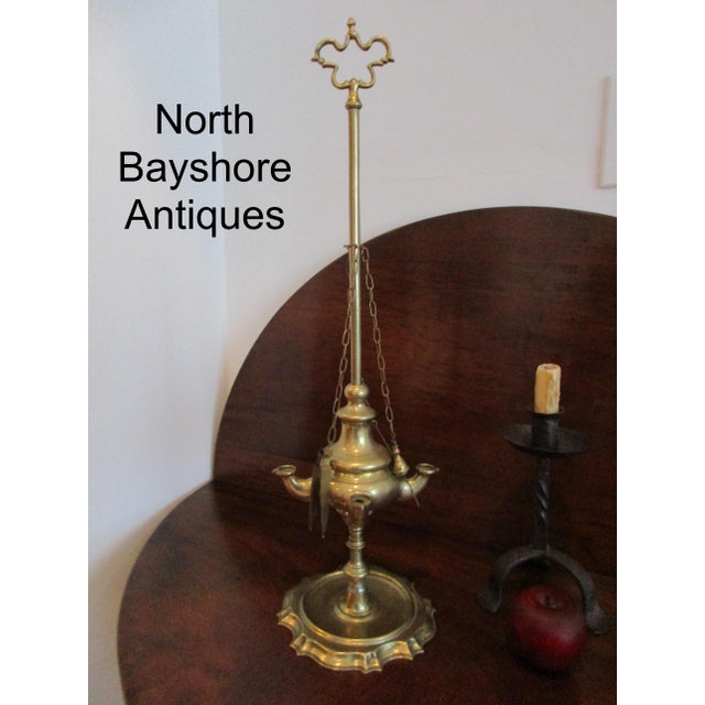 1700s Early Colonial Lighting Brass II Whale Oil Lamp Chairish