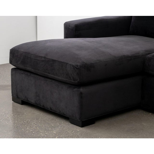 Modern Dark Velvet Upholstered Modular Sofa For Sale - Image 10 of 14