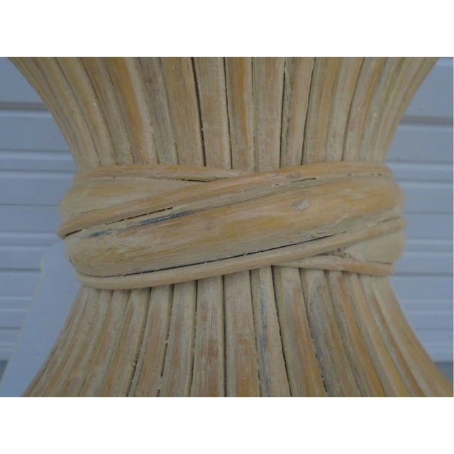 1990s 1990s Vintage McGuire Style Bamboo Sheaf of Wheat Coffee Table Side End Table For Sale - Image 5 of 9